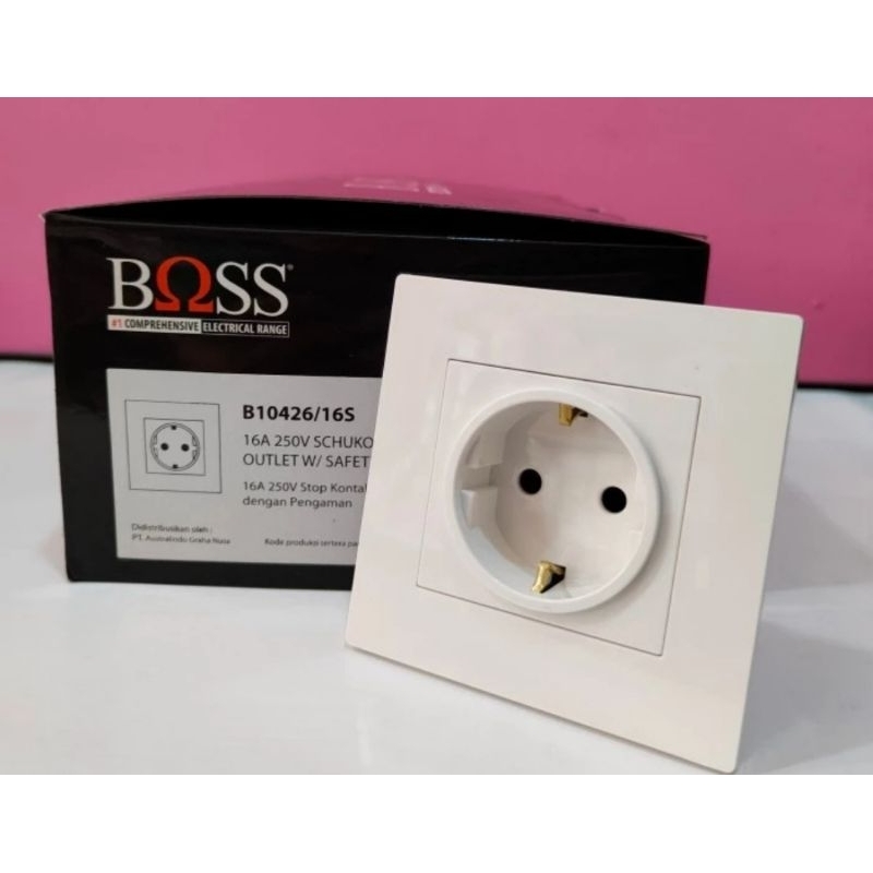 Jual Stop Kontak Boss Type B1000 B10426/16S/16A Putih | Shopee Indonesia