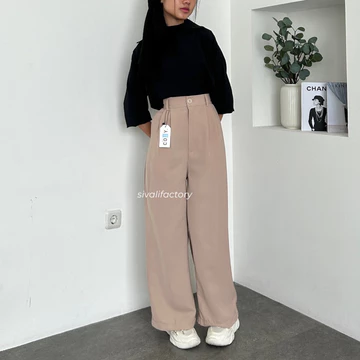 SIVALI Loose Pants 332 PETITE SIZE Celana Kulot Polyester Anti Kusut Trousers Kantor Formal