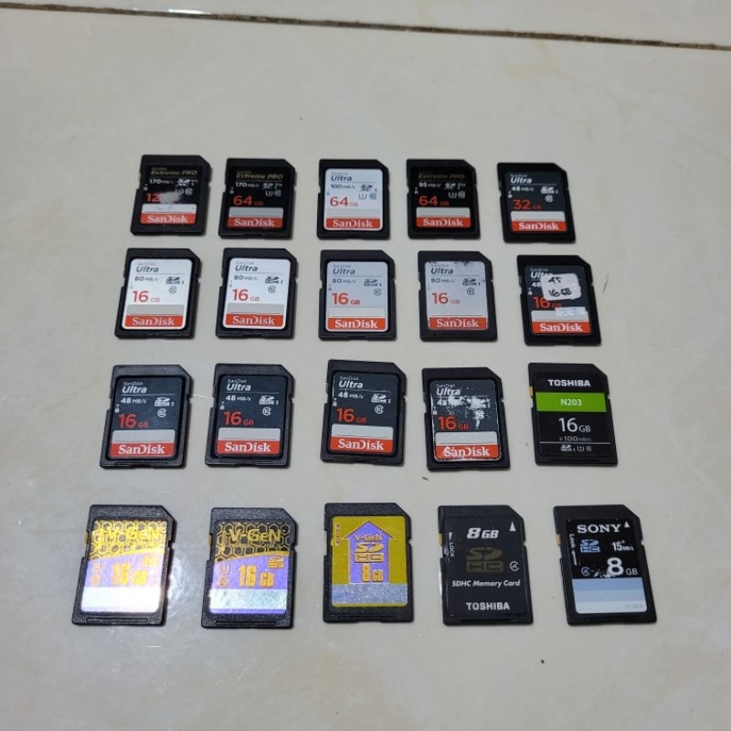 Jual Memori SD Card 128gb 64gb 32gb 16gb 8gb 4gb for Kamera Mirrorless