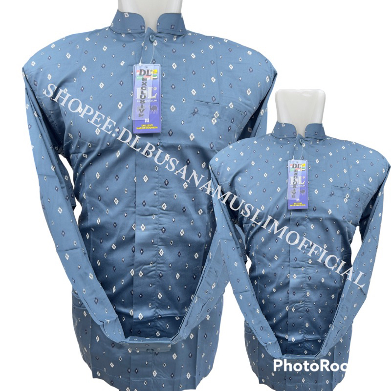 Jual Baju Muslim Pria, Baju Koko Pria, Baju Muslim DL Warna Biru