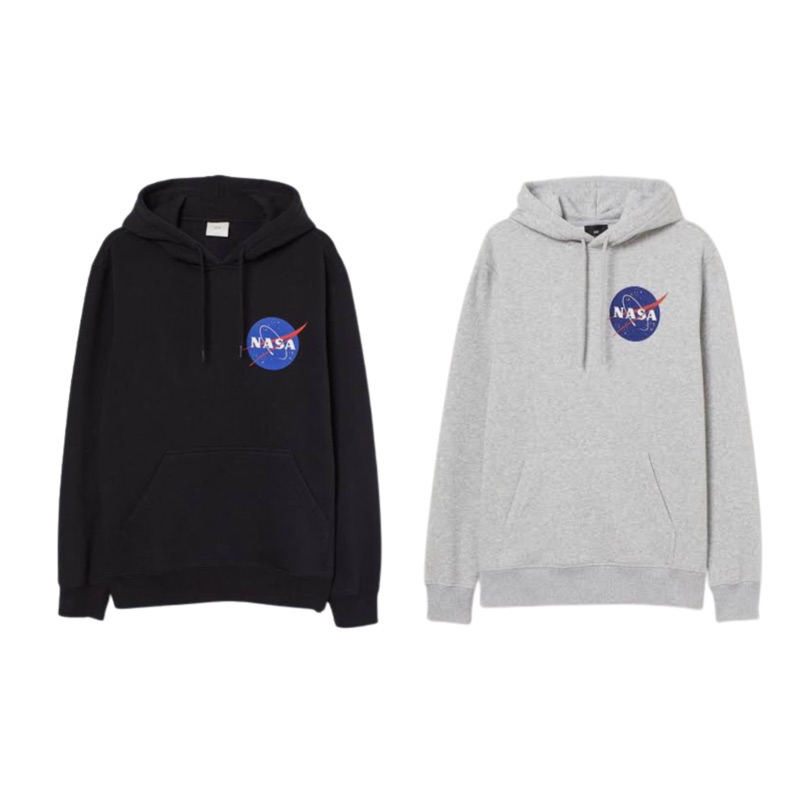 Jual HOODIE HM NASA WORLD BLACK GREY Shopee Indonesia