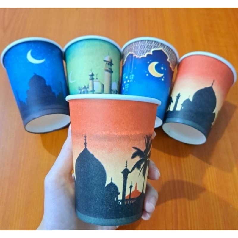 Jual PAPER CUP KOPI 8 OZ EDISI LEBARAN / GELAS KERTAS 240ML ISI 50 PCS