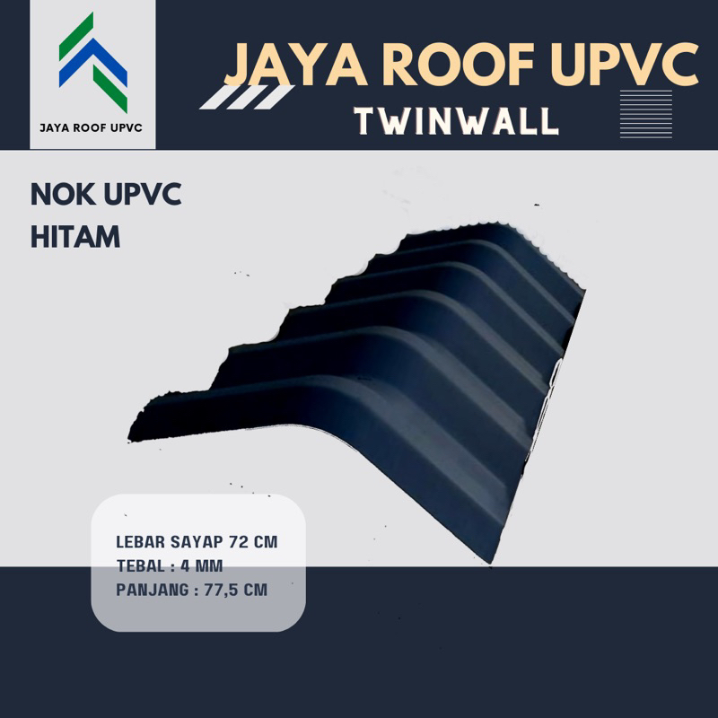 Jual Nok Upvc Hitam Putih Biru Jaya Roof Karpus Wuwungan Bubungan Nok