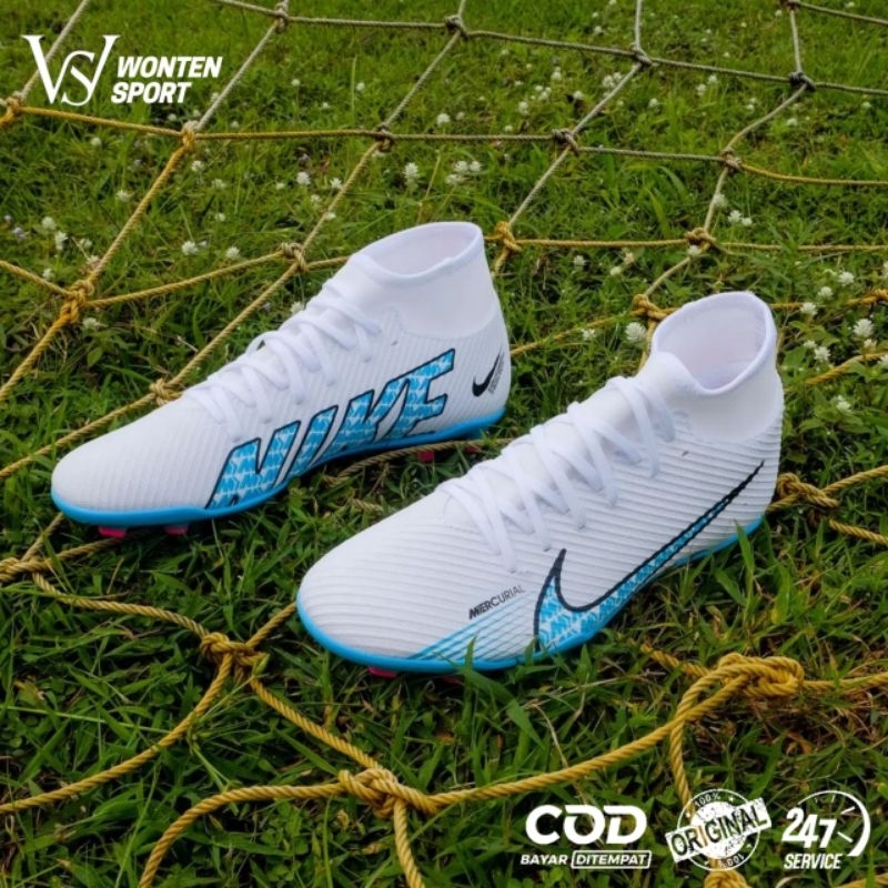 Jual Sepatu Bola Nike Zoom Superfly 9 Club FG - White Blue Original ...