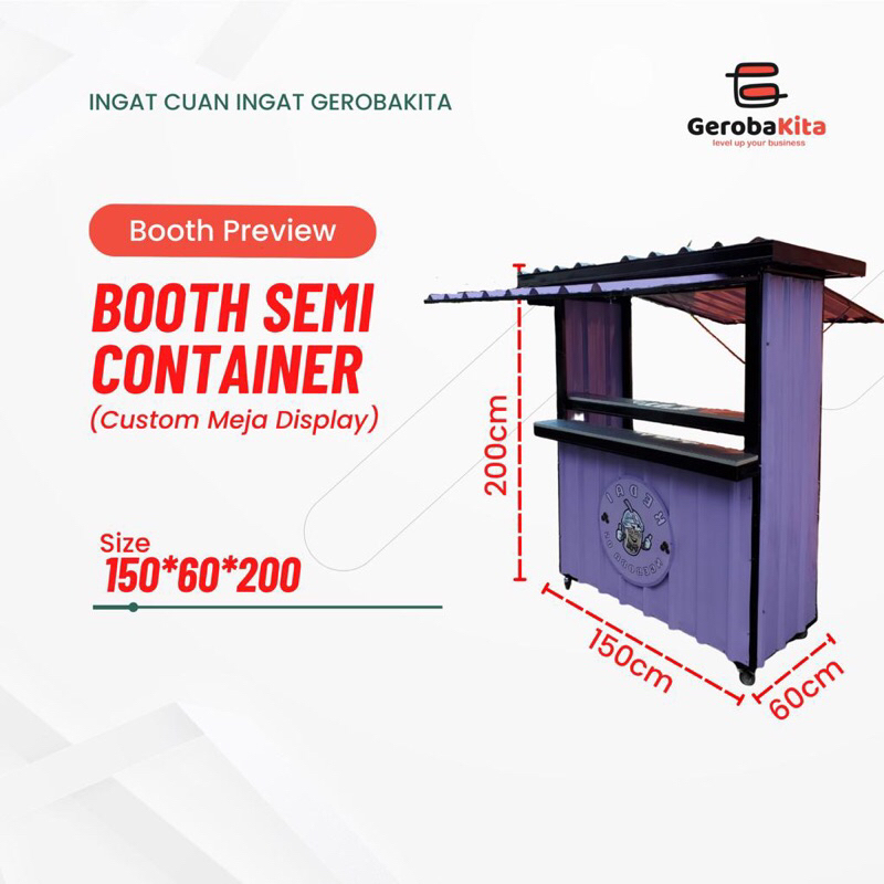 Jual booth semi container dengan meja display susun | Shopee Indonesia
