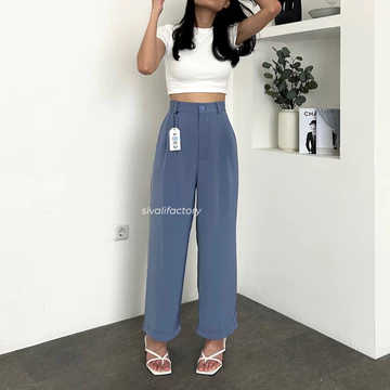 SIVALI Loose Pants 332 PETITE SIZE Celana Kulot Polyester Anti Kusut Trousers Kantor Formal