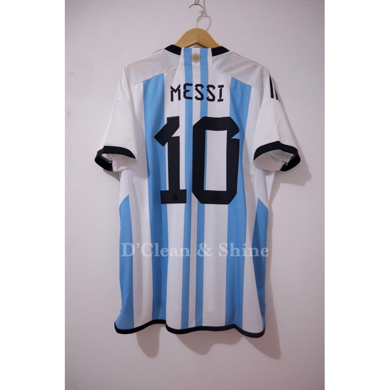 Jual Jersey Original Argentina Home 2022/2023 Messi 10 Adidas HF2158 World Cup Winner Shopee