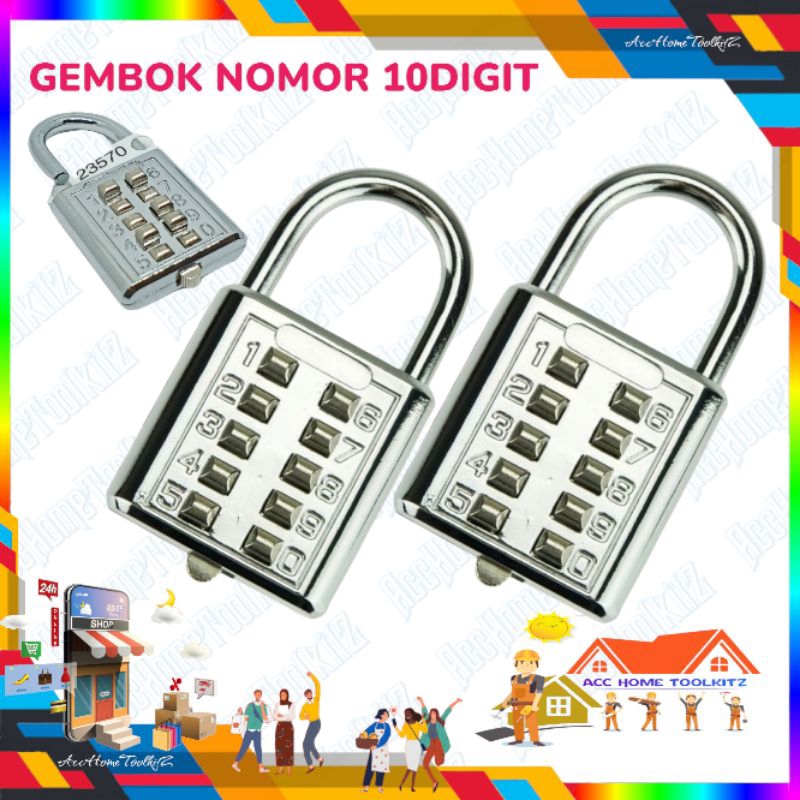 Jual Gembok Nomor Digit Gembok Angka Mm Kunci Kode Kombinasi