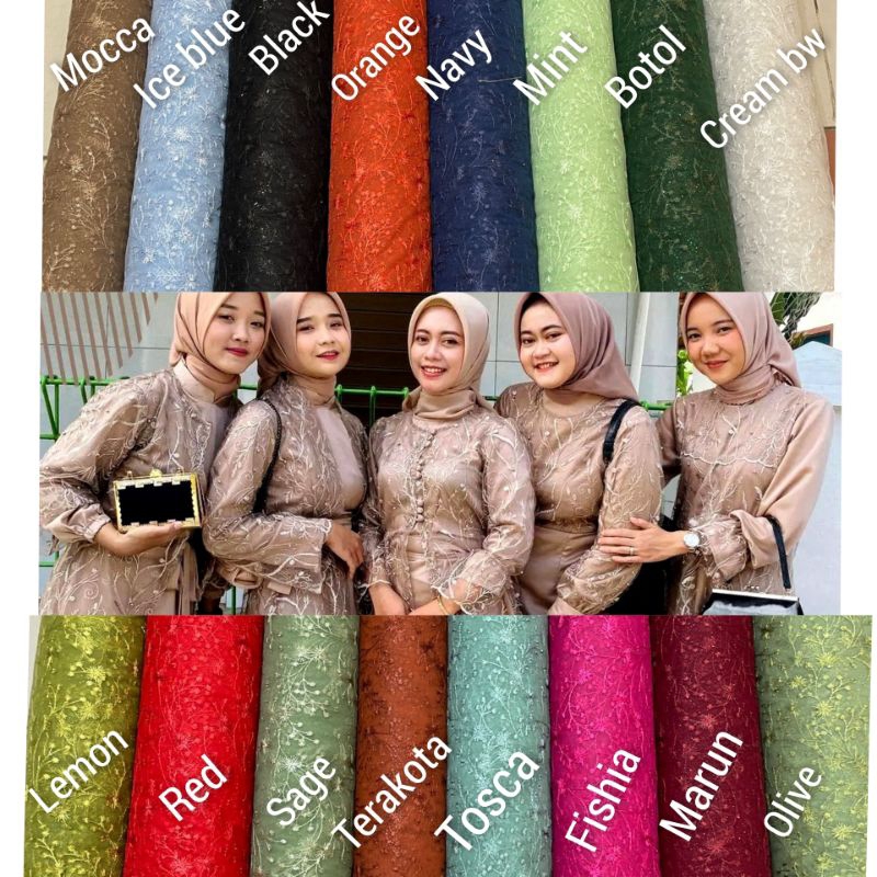 Jual (KEMURAHAN) Tile Akar Mutiara, Bahan Kebaya, Kain Tile. ( Harga ...