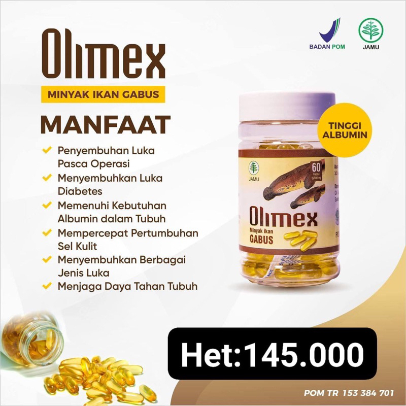 Jual Olimex Minyak Ikan Gabus Albumex Olimex Asli Original