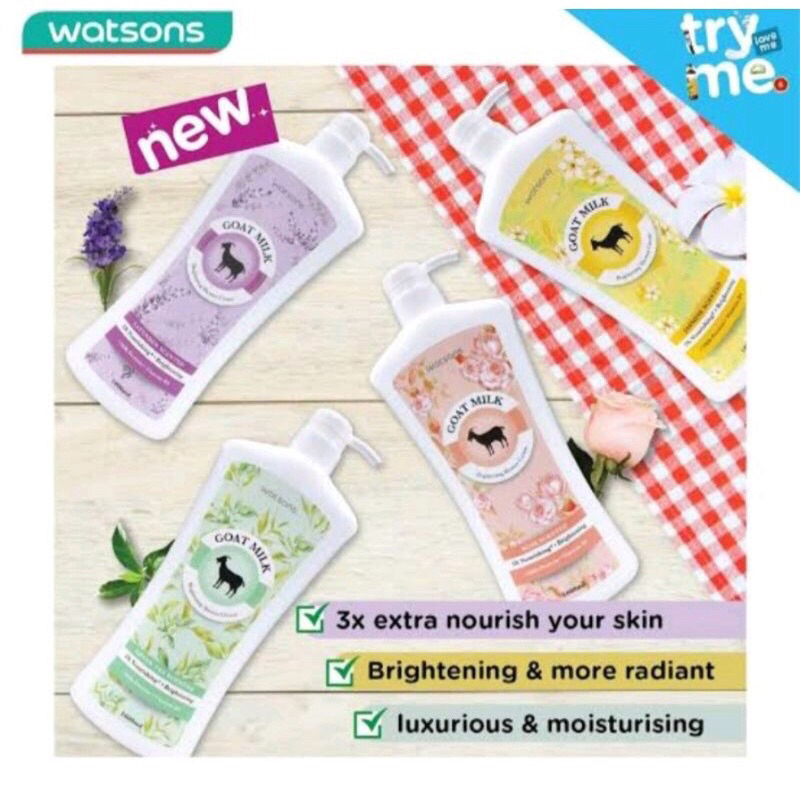 Jual Watsons Goat Milk Body Wash 1000ml all varian Shopee Indonesia
