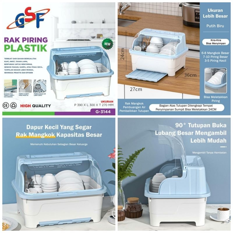 Jual RAK PIRING PLASTIK GSF G-3144 rak piring GSF rak piring tutup rak