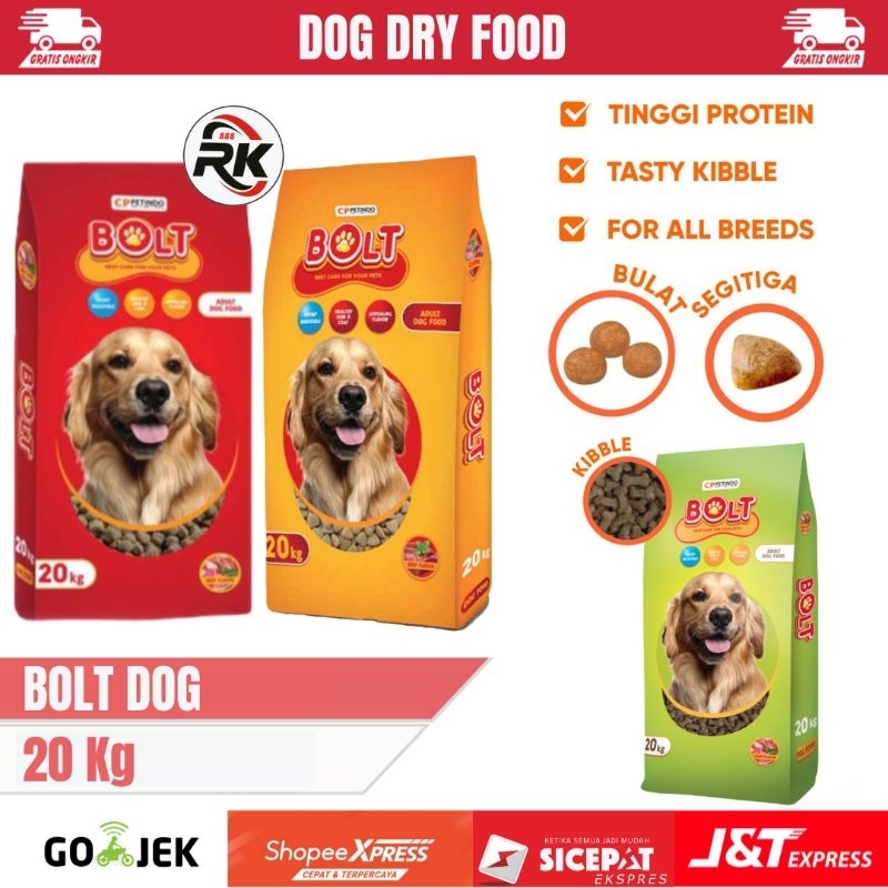 Jual Dog Food BOLT ALL VARIANT 20KG Makanan Anjing Dewasa Anak Puppy