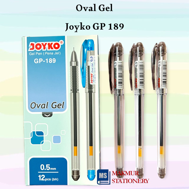 Jual Pulpen / Ballpoint / Pen Gell Joyko Oval Gel GP 189 (12 Pcs