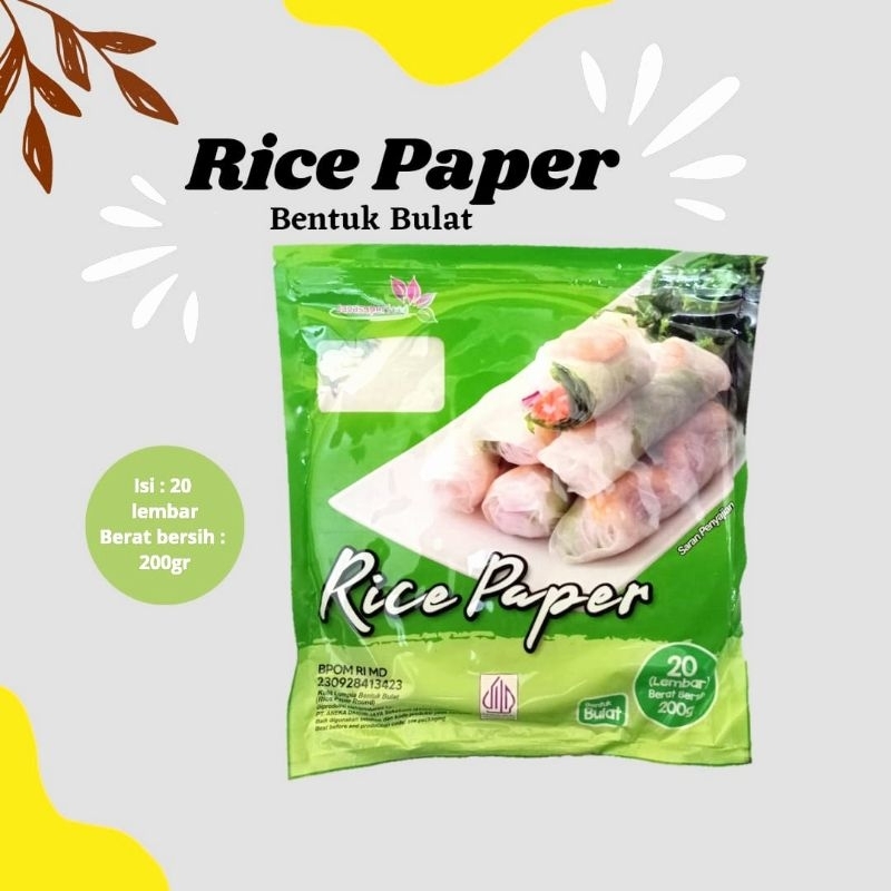 Jual Rice Paper Bentuk Bulat 20 lembar 200gr Banh Trang High Quality ...