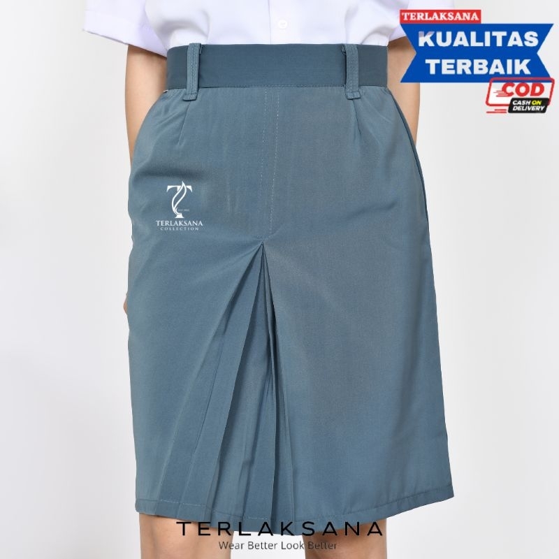 Jual ROK SMA PENDEK Rok Sekolah Pendek SPAN Belah 1 Bahan Licin High ...