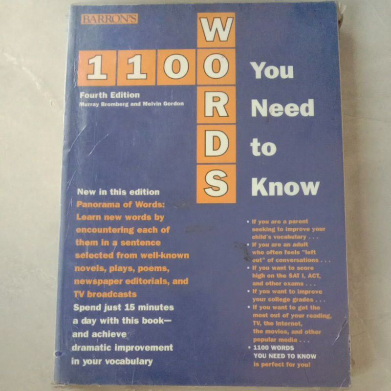 Jual Barron's 1100 Words You Need to Know Murray Bromberg and Melvin