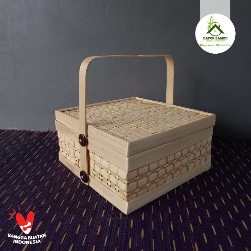 Jual RANTANG BAMBU KOTAK ANYAMAN MATA ITIK/RANTANG/HAMPERS BAMBU ...