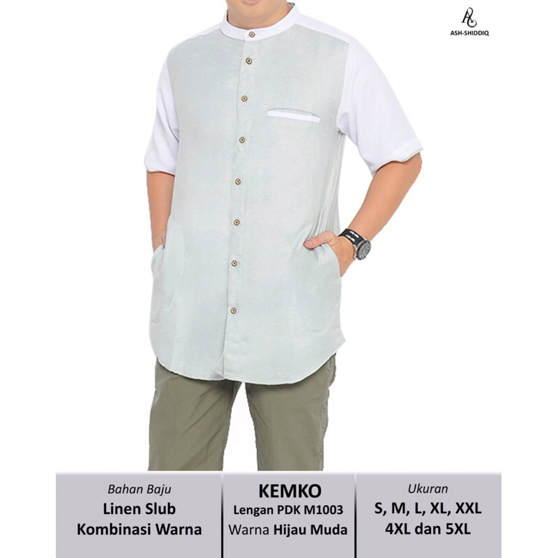 Jual Baju Koko Kemko Premium Ash Shiddiq Warna Bahan Katun Linen