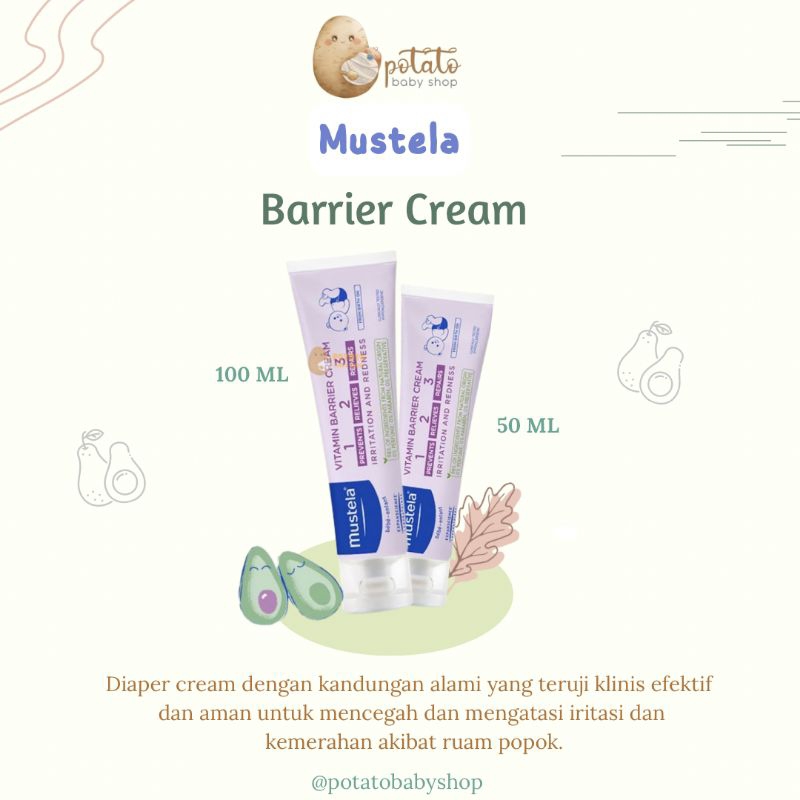Jual Mustela Barrier Cream 50ml dan 100ml Krim ruam Popok Krim