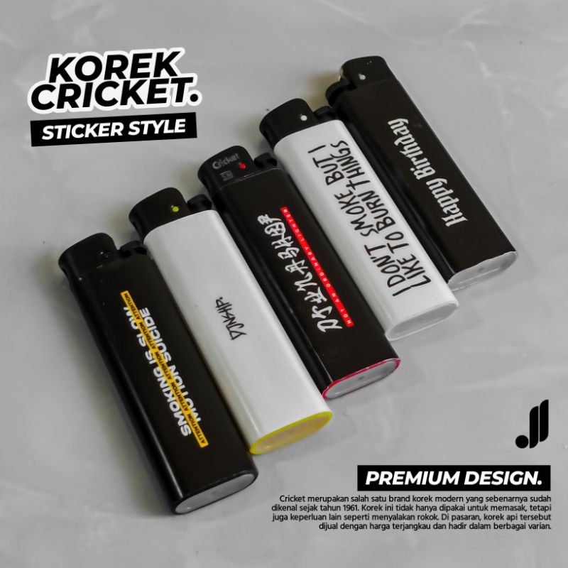 Jual Korek Api Cricket Custom Premium Sticker Design | Shopee Indonesia