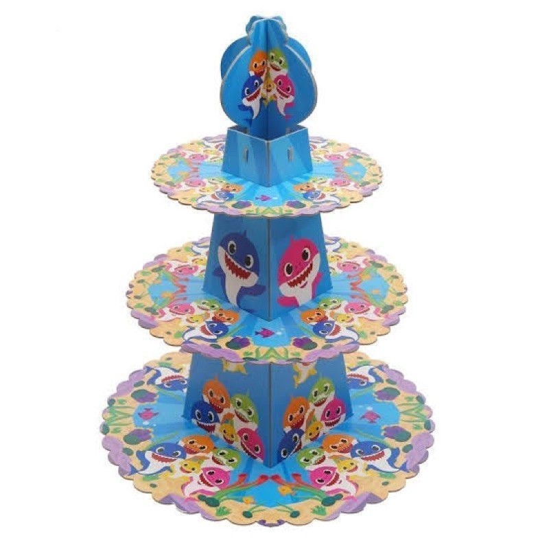 Jual Standing cupcake BABY SHARK cake tier BABY SHARK perlengkapan