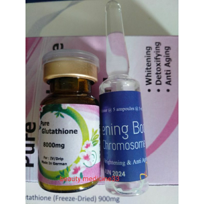 Jual pure glutathione 8000mg - tutup silver free satu ampul whitening  booster