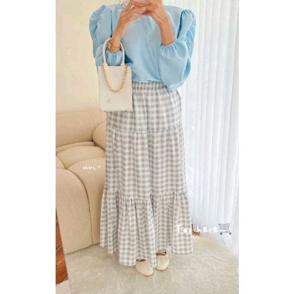 Jual Meisa Skirt / Rok Kotak katun jepang original/ Rok Korean Stylish ...