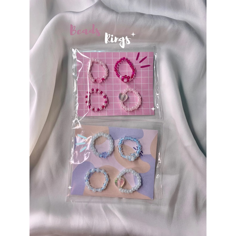 Jual Beads rings 1 set(dapat 4cincin) | Shopee Indonesia