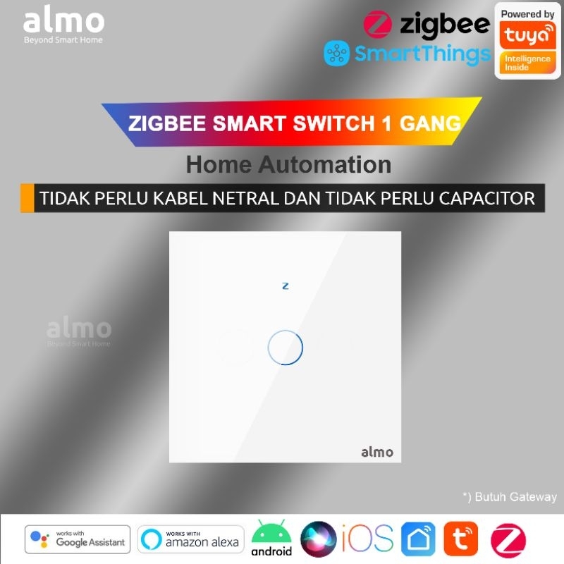 Jual ALMO Tuya Zigbee Smart Switch EU 1 Gang Putih Saklar Home ...