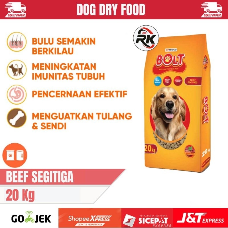 Jual Dog Food BOLT ALL VARIANT 20KG Makanan Anjing Dewasa Anak Puppy ...