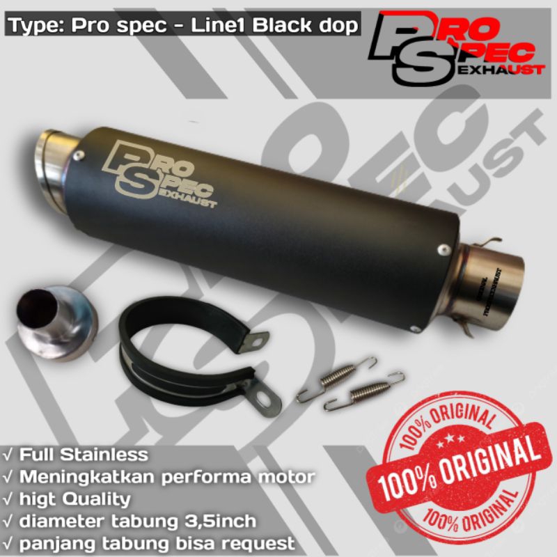 Jual Silincer Knalpot Racing Original Pro Spec Exhaust Line1 Black Dop Long Shopee Indonesia 7219