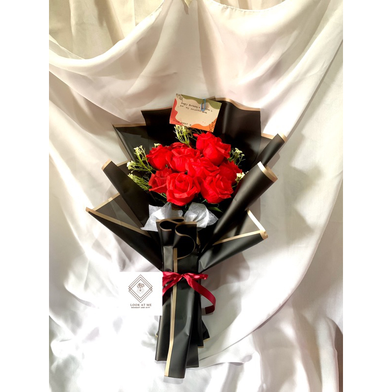 Jual Buket bunga artifical rose mawar bucket bunga palsu buket bunga ...