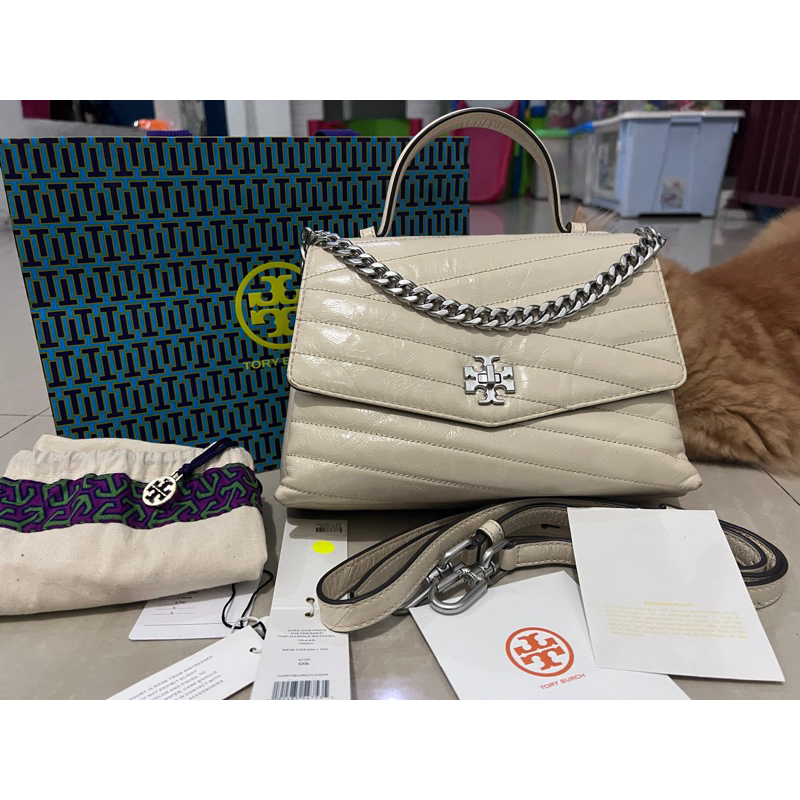 Jual kira chevron top handle new cream (SOLD) Shopee Indonesia