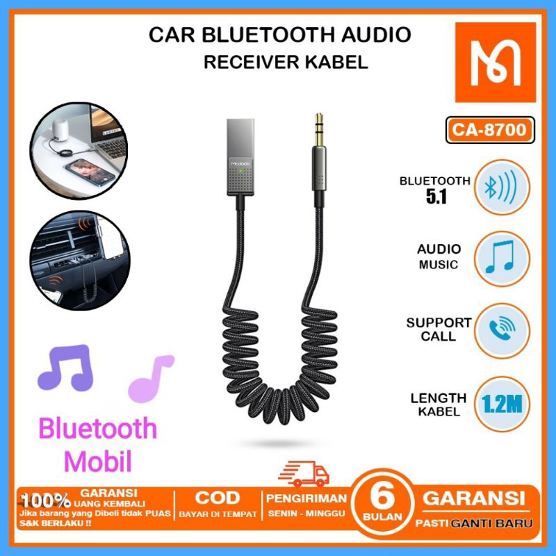 Jual Mcdodo Car Bluetooth Receiver Audio Mobil Wireless USB To AUX 3