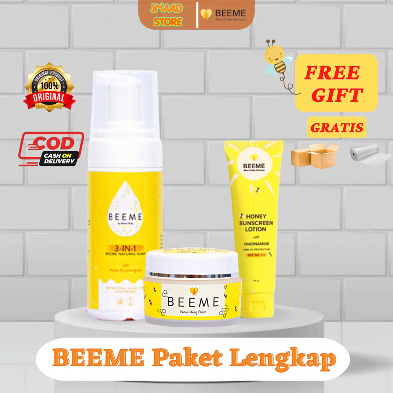 Jual BEEME PAKET LENGKAP NOURISHING BALM SUNSCREEN LOTION SPF 50 ...