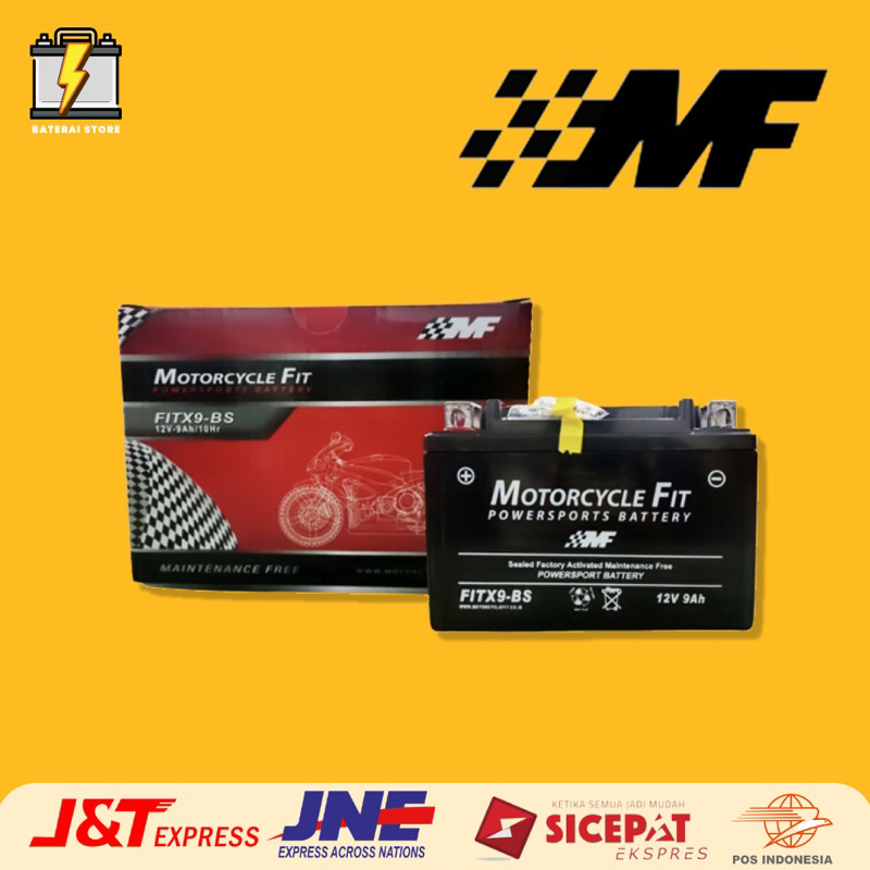 Jual AKI MOTOR NINJA 250 Z800 ER6 MF FITX9-BS/YTX-9BS 12V 9Ah AKI