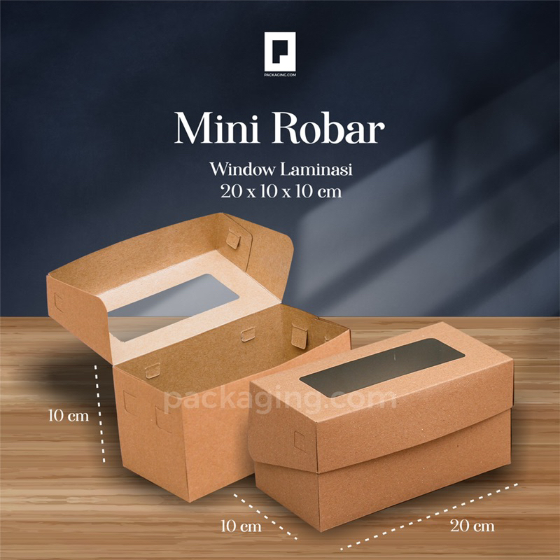 Jual Box Mini Robar/Box Kraft Laminasi Window/Jendela uk 20x10x10 ...