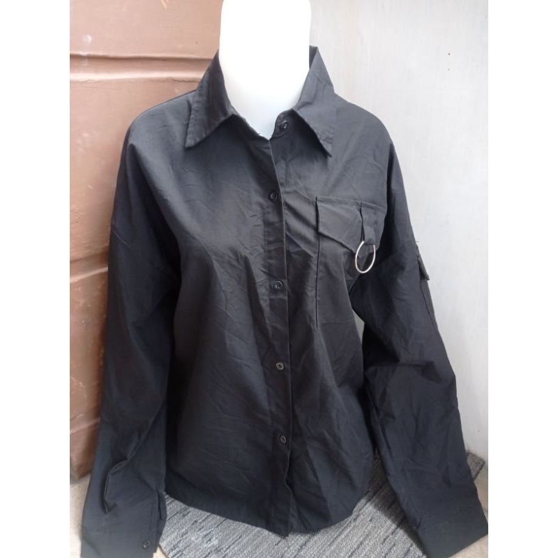 Jual kemeja hitam cewek | Shopee Indonesia