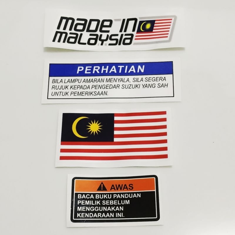 Jual sticker made in malaysia dan perhatian | Shopee Indonesia