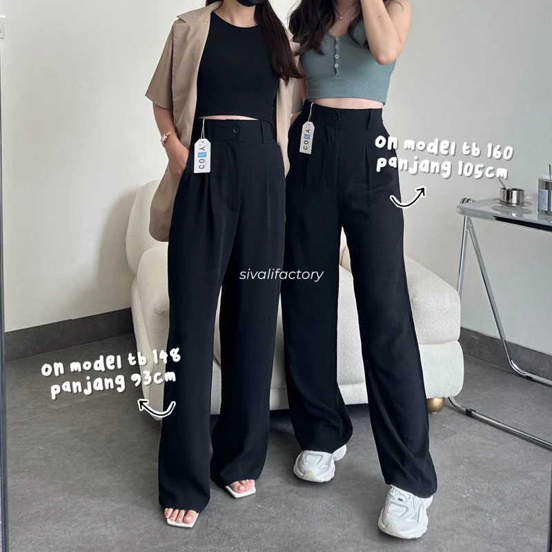 Sivali Elodie Pants Highwaist Crinkle Petite