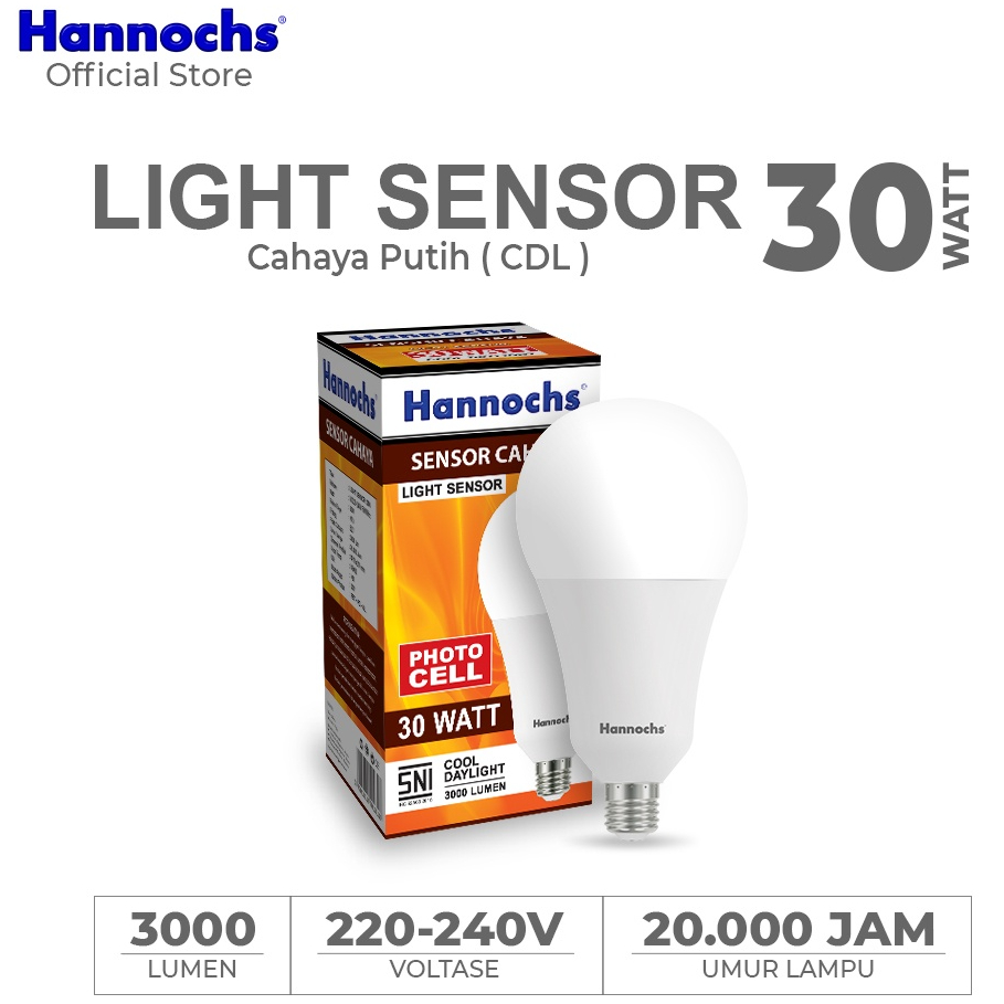 Jual Hannochs Lampu Led Sensor Cahaya Light Sensor 6 9 11 30 Watt