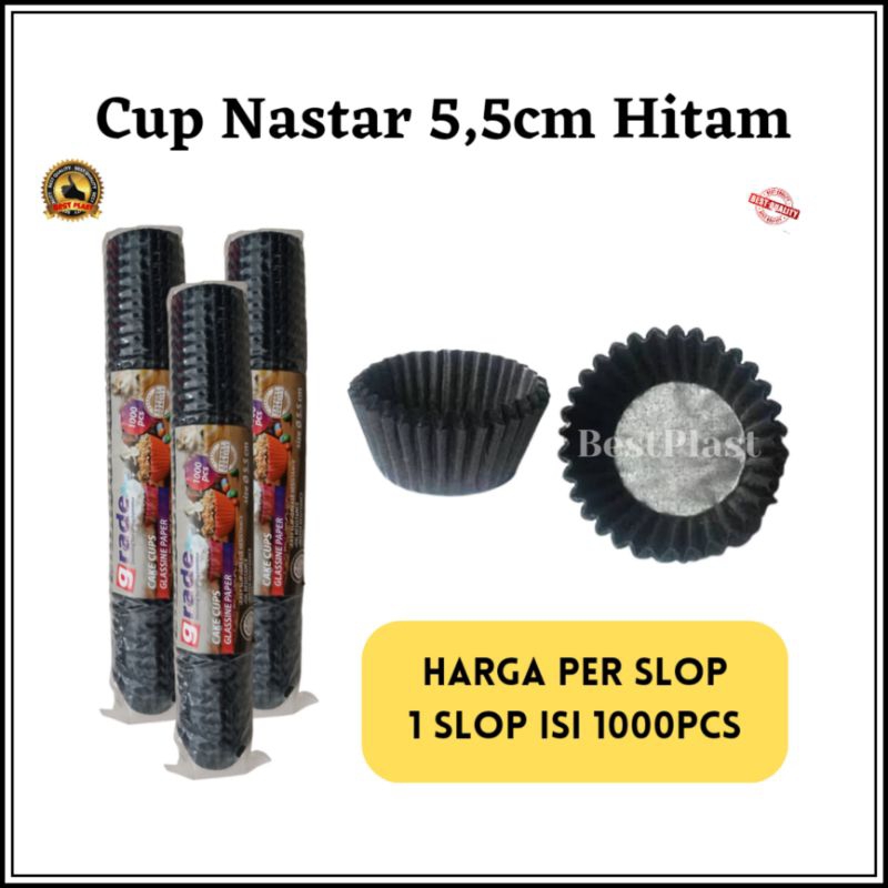 Jual cake case hitam polos grade 5,5 /Cup nastar hitam 5,5/Cup kue ...