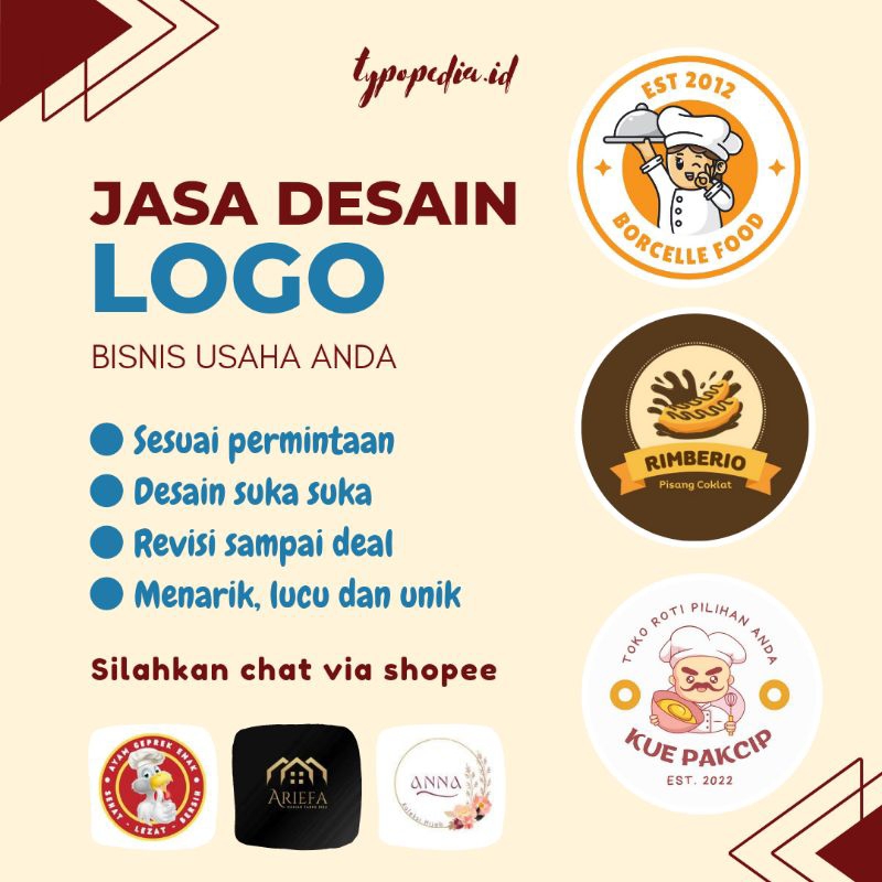 Jual Desain Logo Bisnis Logo Usaha Logo Onlineshop By Typopedia