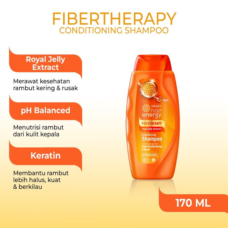 Jual Makarizo Hair Energy Fibertherapy Conditioning Shampoo Royal Jelly Extract 170ml Shopee