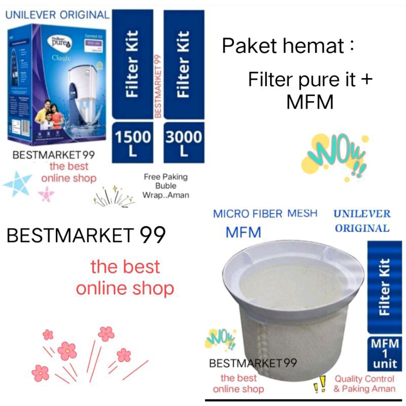 Jual PURE IT FILTER 1500L / 3000L + MFM MICRO FIBER MESH PAKET HEMAT ...