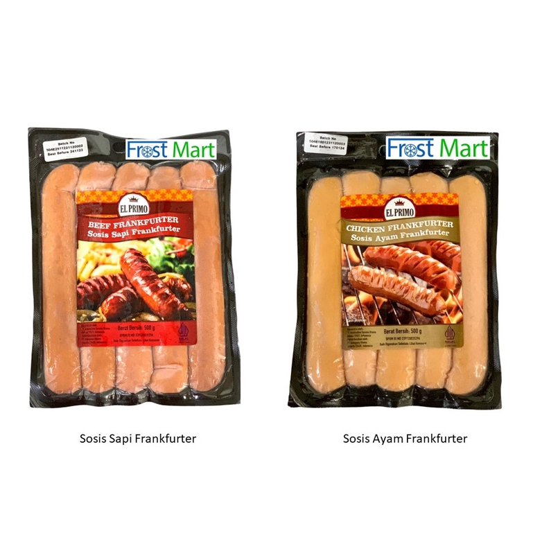 Jual El Primo Sosis Ayam atau Sapi Frankfurter 500 Gr 5pcs Shopee