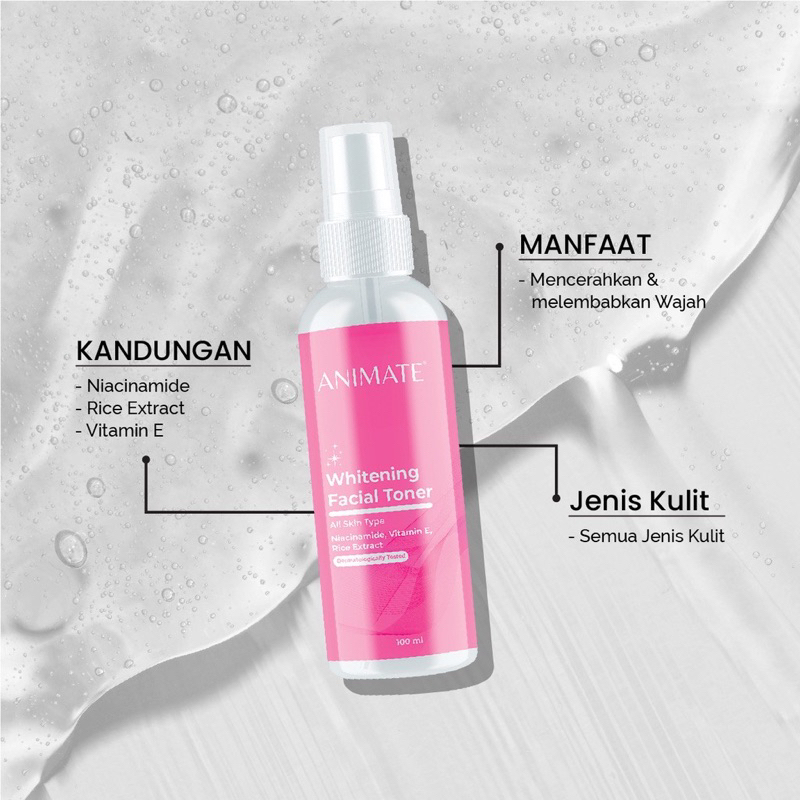 Jual Animate Whitening Series Skincare Serum/ Toner/ Facial Wash/ Cream