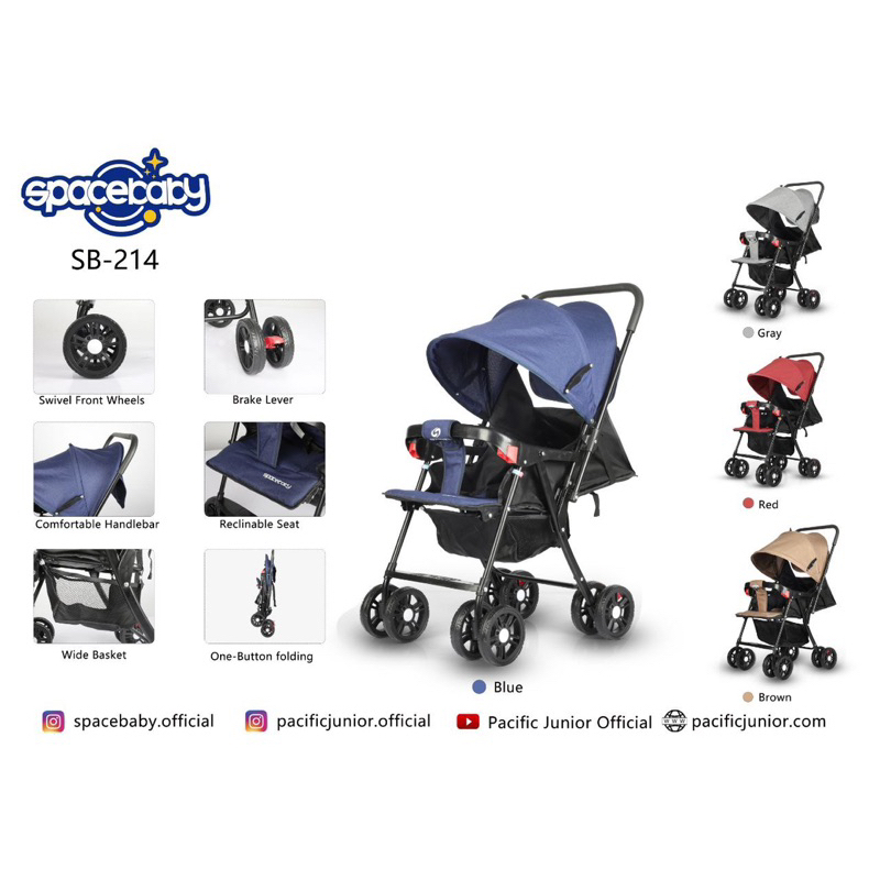 Jual Makassar ! Space Baby Stroller SB 214 (Reversible Stir) Spacebaby ...