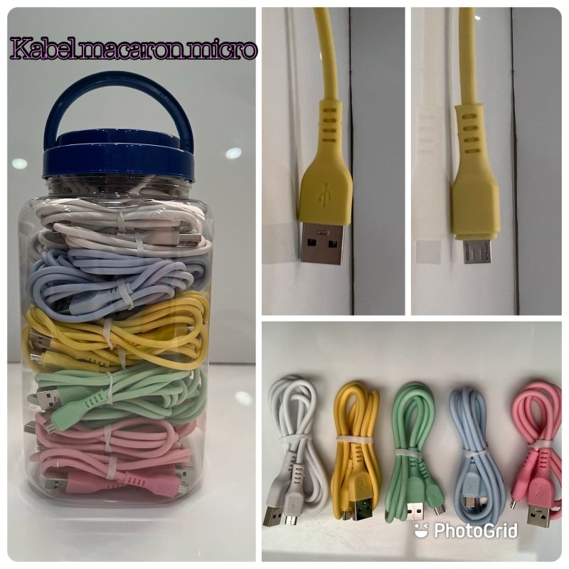 Jual Kabel Data Hp Macaron Toples Isi Pcs Micro Usb Shopee Indonesia